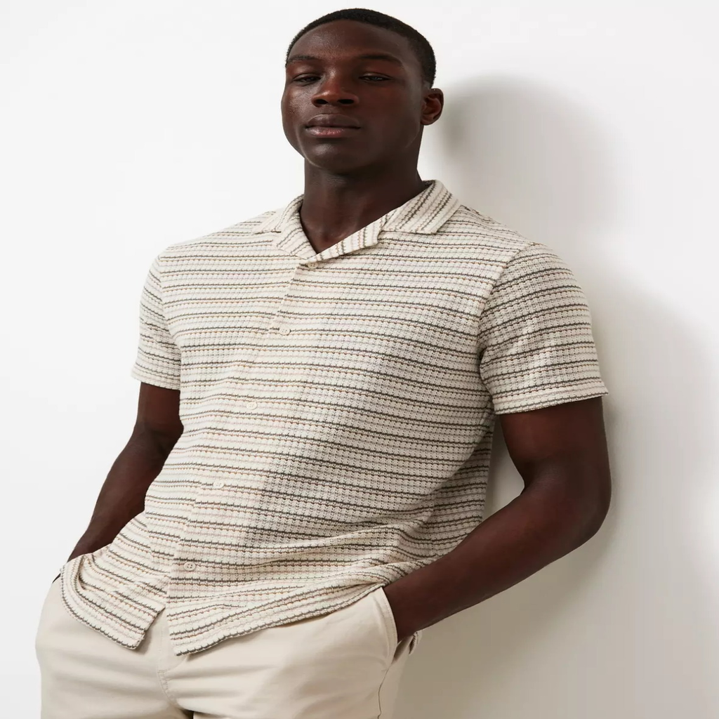 Camicia a Righe Uomo Maniche Corte